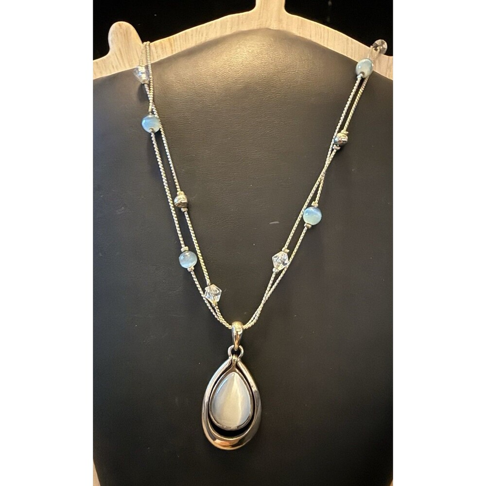 Necklace Pear Shaped Pendant Gemstone Sea Opalite 20"